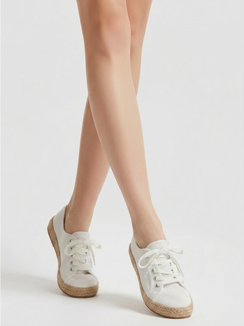 Tommy Bahama White Espadrille Lace-Up Sneakers